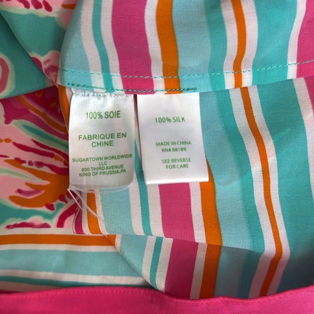 Lily Pulitzer Odessa 100% Silk Strapless Tube Top Y2K - Picture 5 of 6